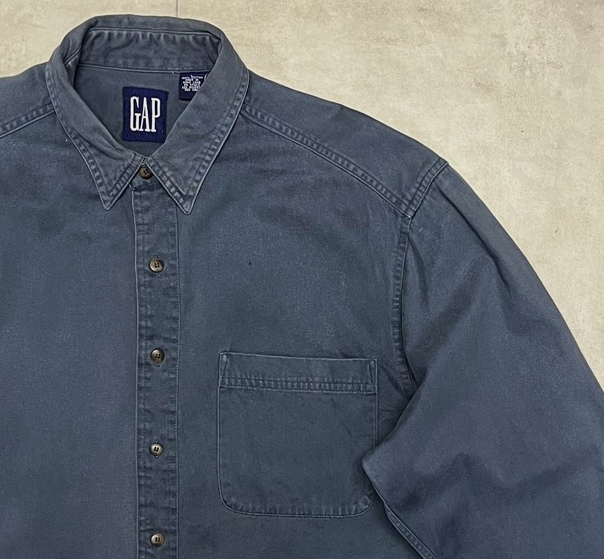 画像: 90'S GAP 旧タグ ツイルシャツ ブルー (VINTAGE)