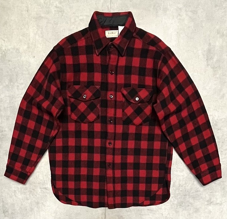 画像1: 80'S LL Bean "MAINE GUIDE SHIRT" ウールシャツ チェック柄 USA製 (VINTAGE)