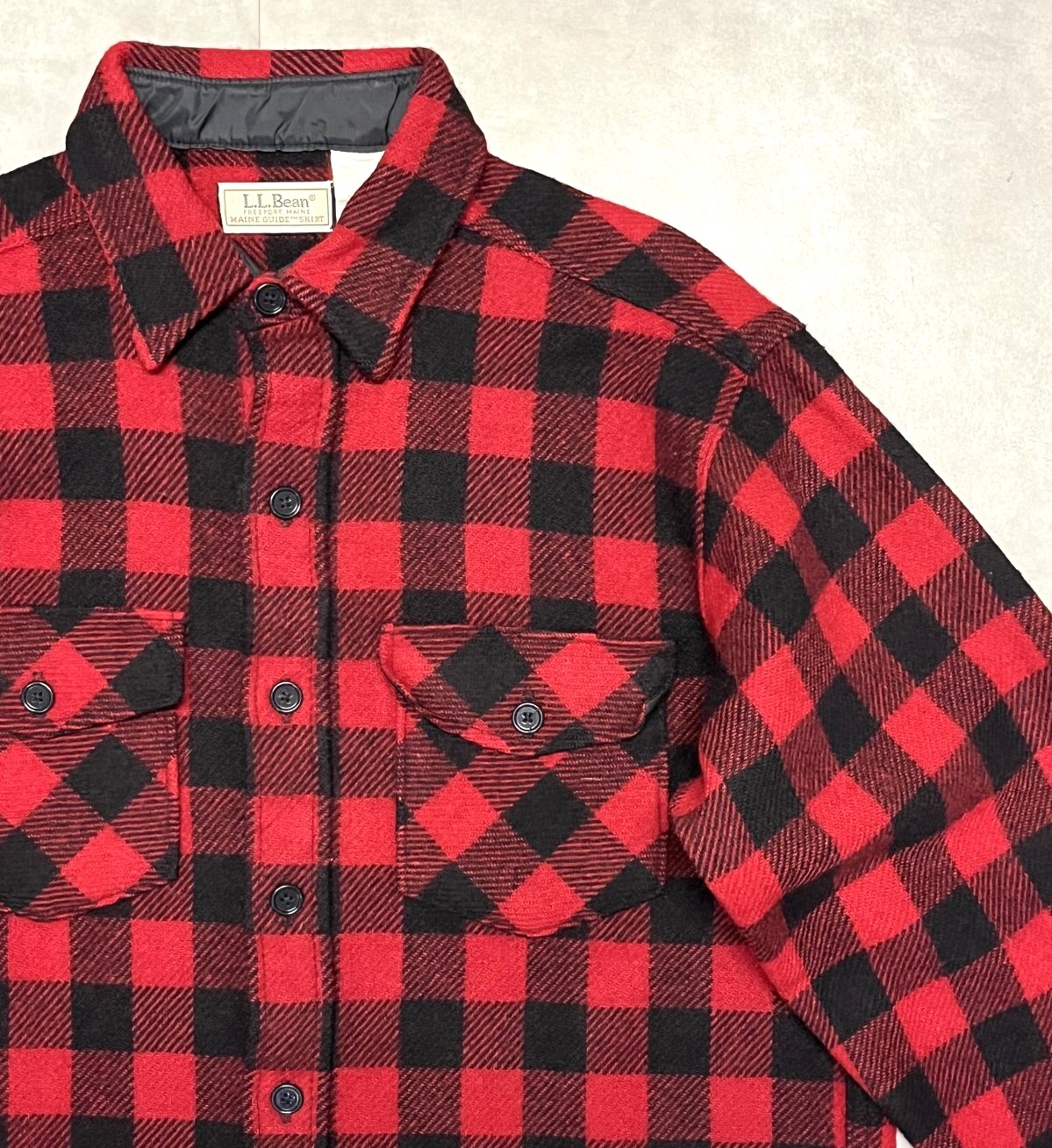 画像: 80'S LL Bean "MAINE GUIDE SHIRT" ウールシャツ チェック柄 USA製 (VINTAGE)