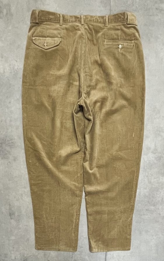 画像3: 90'S RALPH LAUREN ツープリーツ 太畝 コーデュロイパンツ タン USA製 (VINTAGE)