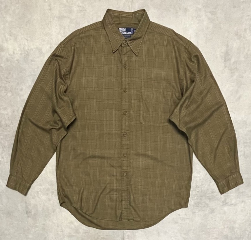画像1: 90'S RALPH LAUREN "CHATFIELD SPORT" ロゴ無し レギュラーカラーシャツ チェック柄 (VINTAGE)