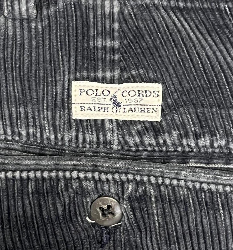 画像4: 90'S RALPH LAUREN "ANDREW PANT" ツープリーツ 太畝 コーデュロイパンツ ネイビー (VINTAGE)
