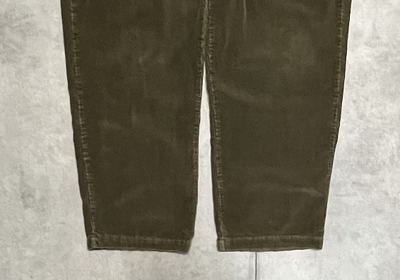 画像: 90'S RALPH LAUREN "ANDREW PANT" ツープリーツ 太畝 コーデュロイパンツ オリーブ (VINTAGE)