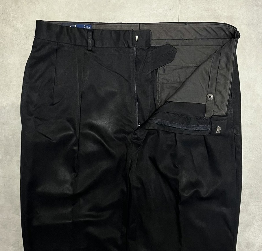 画像: 90'S RALPH LAUREN ツープリーツ スラックス ブラック W36L30 (VINTAGE)