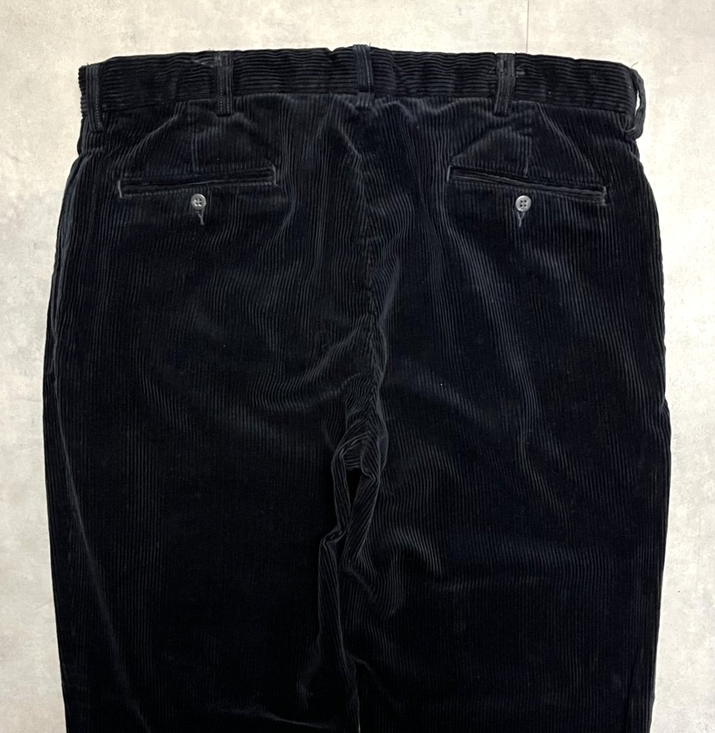 画像: 90'S RALPH LAUREN "ETHAN PANT" ツープリーツ 太畝 コーデュロイパンツ ブラック (VINTAGE)