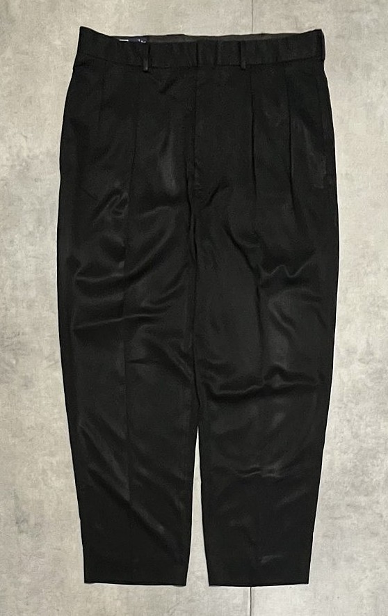 画像1: 90'S RALPH LAUREN ツープリーツ スラックス ブラック W36L30 (VINTAGE)