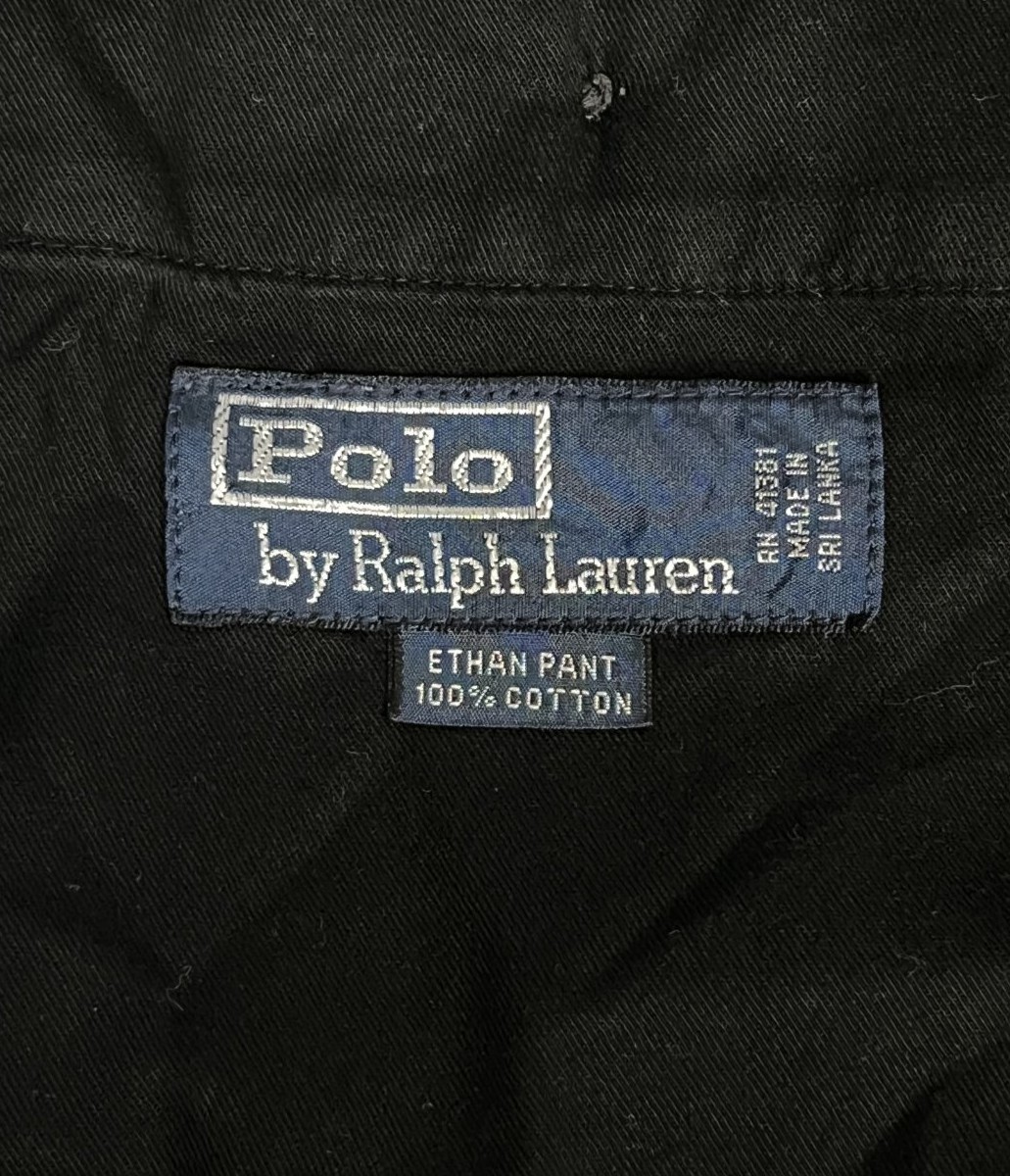 画像2: 90'S RALPH LAUREN "ETHAN PANT" ツープリーツ 太畝 コーデュロイパンツ ブラック (VINTAGE)