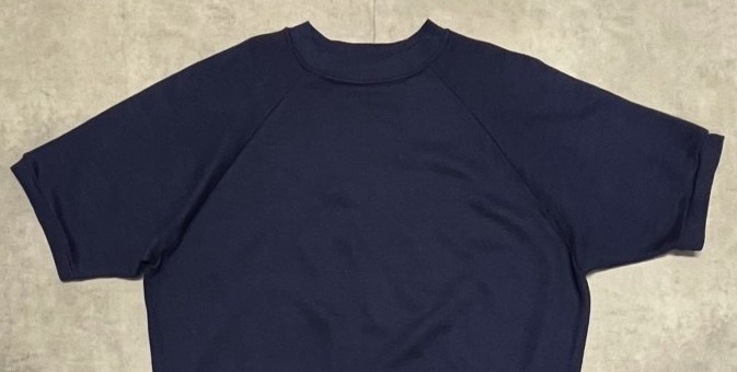 画像: 90'S ACE SPORTSWEAR ラグランスリーブ 半袖 スウェットシャツ ネイビー USA製 (VINTAGE)