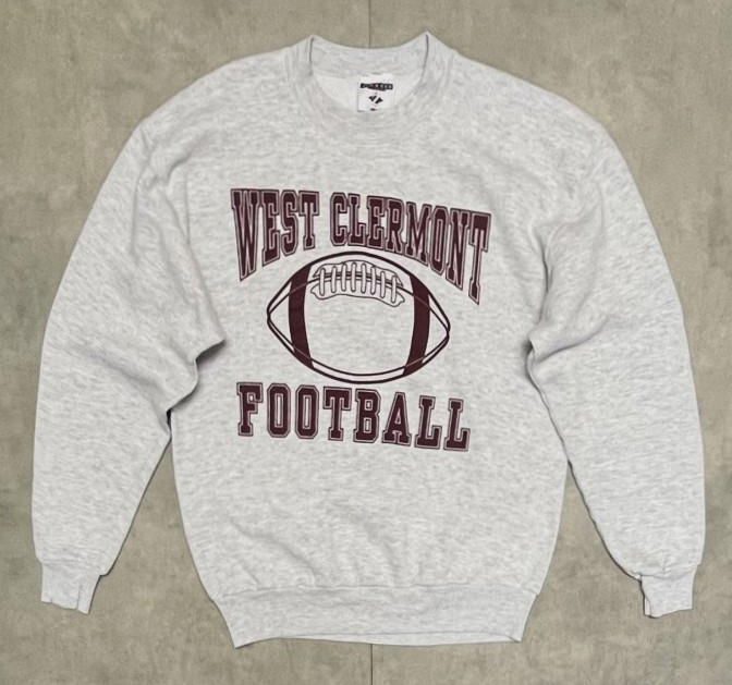 画像1: 90'S JERZEES "WEST CLERMONT FOOTBALL" スウェットシャツ アッシュグレー (VINTAGE)