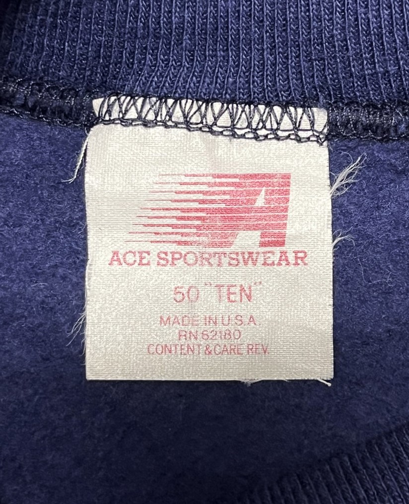 画像2: 90'S ACE SPORTSWEAR ラグランスリーブ 半袖 スウェットシャツ ネイビー USA製 (VINTAGE)