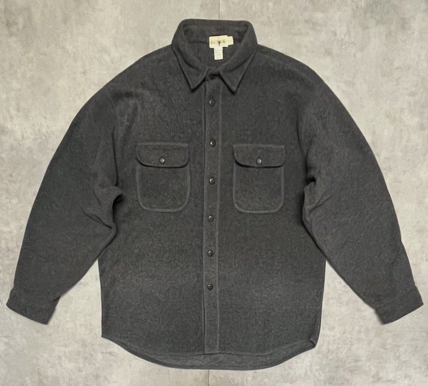 画像1: 90'S J.CREW 旧タグ フリースシャツ ダークグレー (VINTAGE)