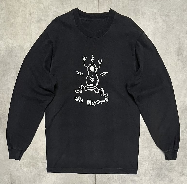 画像1: 90'S JH NIJDROP シングルステッチ 長袖 Tシャツ ブラック (VINTAGE)