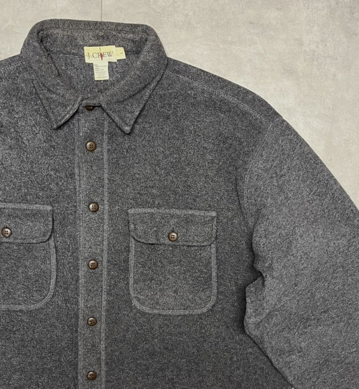 画像: 90'S J.CREW 旧タグ フリースシャツ ダークグレー (VINTAGE)