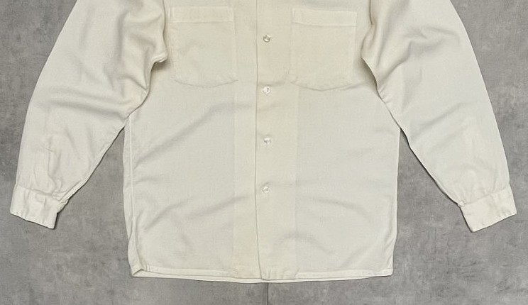 画像: 60'S HATHAWAY "VIYELLA" ウール/コットン オープンカラーシャツ 生成り イギリス製 (VINTAGE)