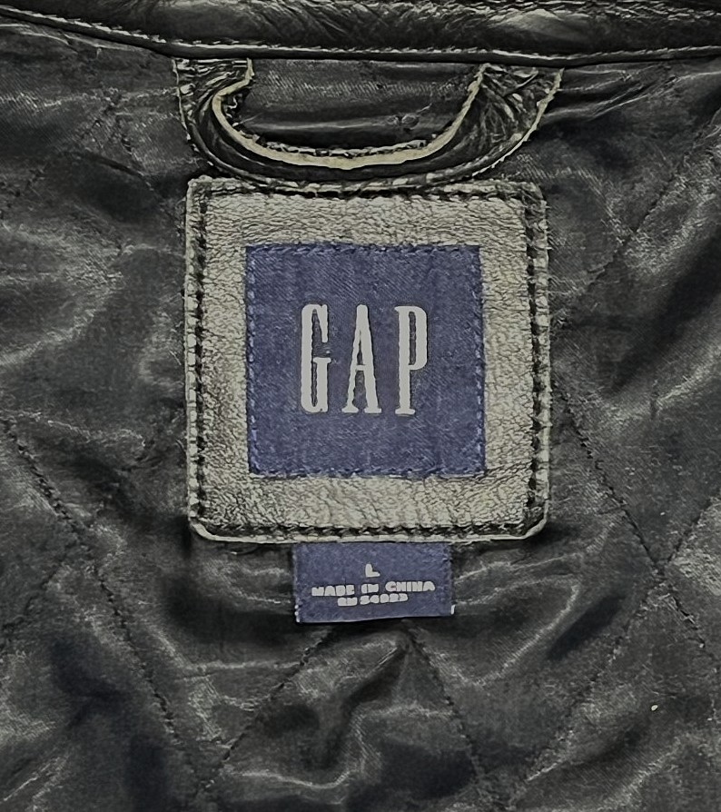 画像2: 00'S GAP 旧タグ 裏地キルティング レザージャケット ブラック (VINTAGE)