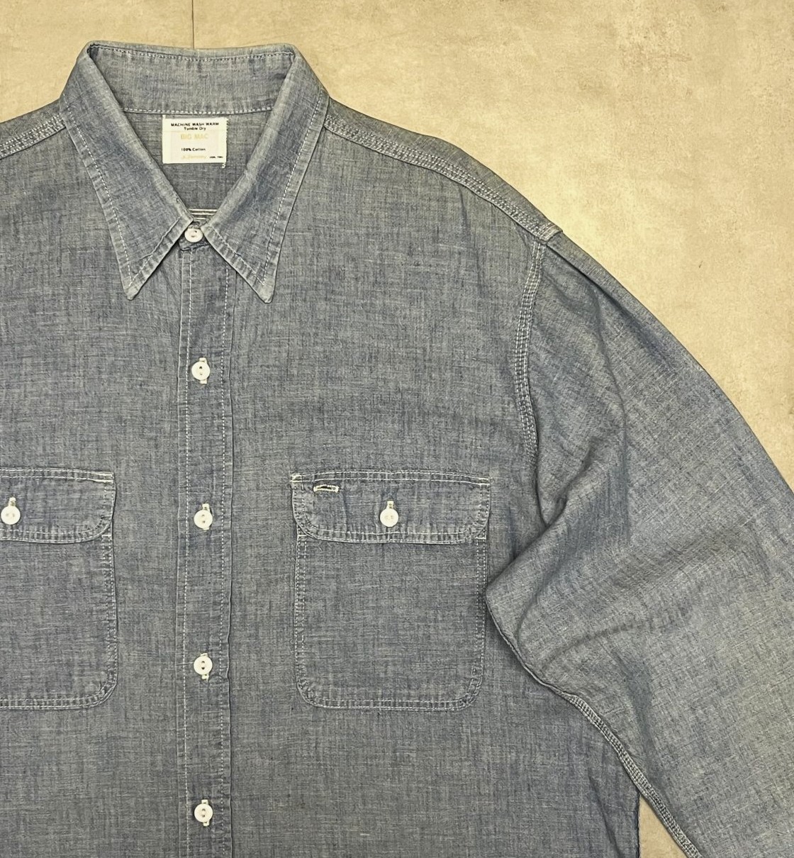 画像: 70'S BIG MAC コットン100% シャンブレーシャツ ブルー USA製 (VINTAGE)