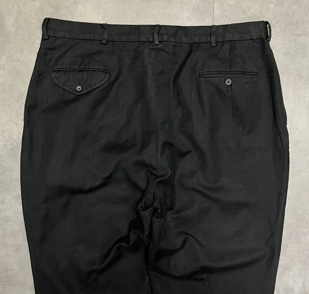 画像: 90'S RALPH LAUREN リネン/コットン ツープリーツ スラックス ブラック W38L30 (VINTAGE)