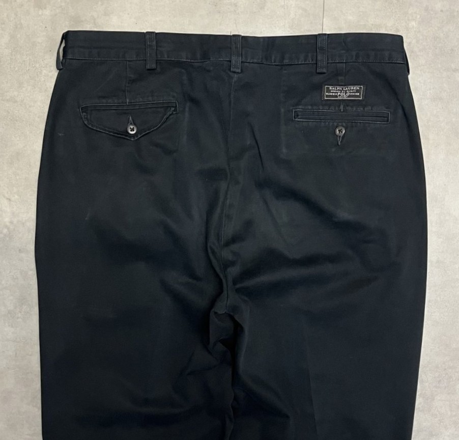 画像: 90'S RALPH LAUREN "HAMMOND PANT" ツープリーツ チノパンツ ブラック W36L30 (VINTAGE)