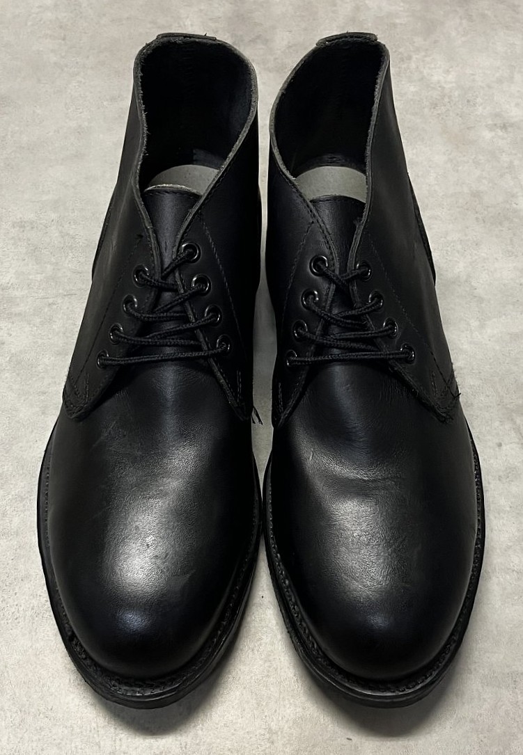 画像: 90'S アメリカ軍 US NAVY "ADDISON SHOE CO製" スチールトゥ レザー チャッカブーツ ブラック (DEADSTOCK)