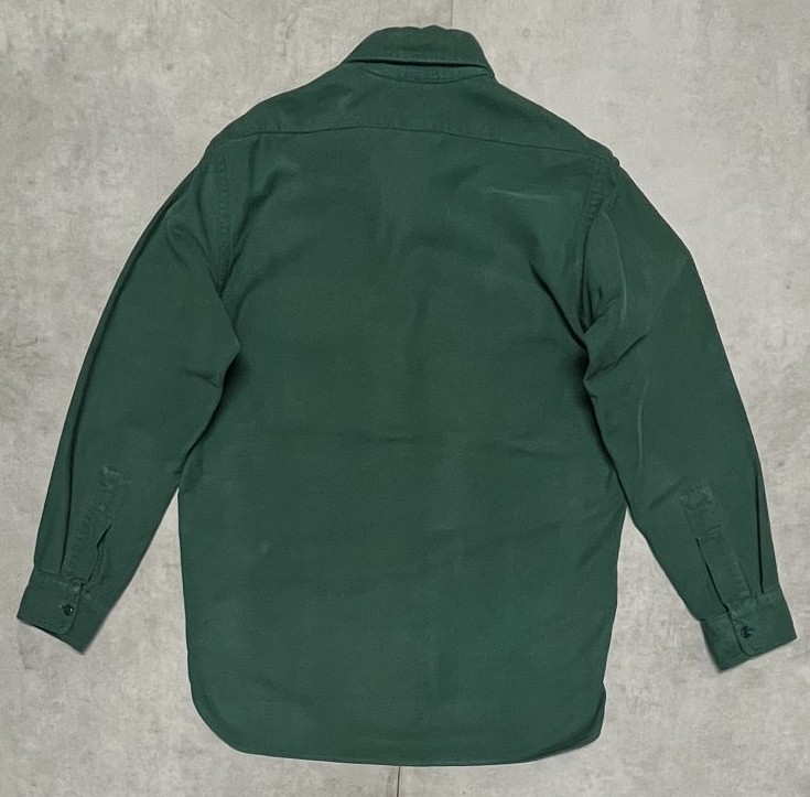 画像3: 70'S LL Bean 筆記体タグ シャモアクロスシャツ ダークグリーン (VINTAGE)