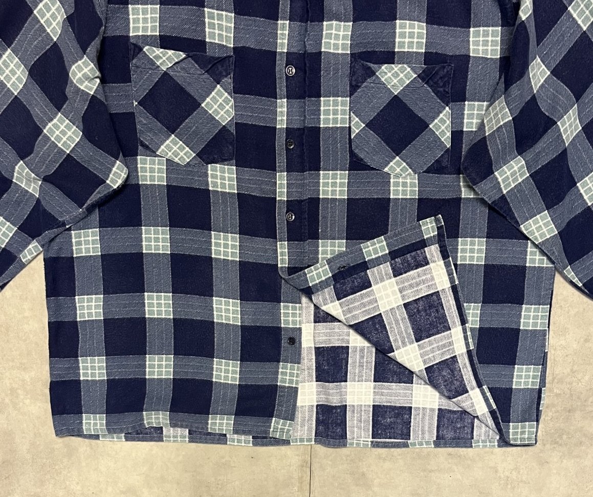 画像: 90'S SAUGATUCK プリントネル フランネルシャツ チェック柄 (VINTAGE)