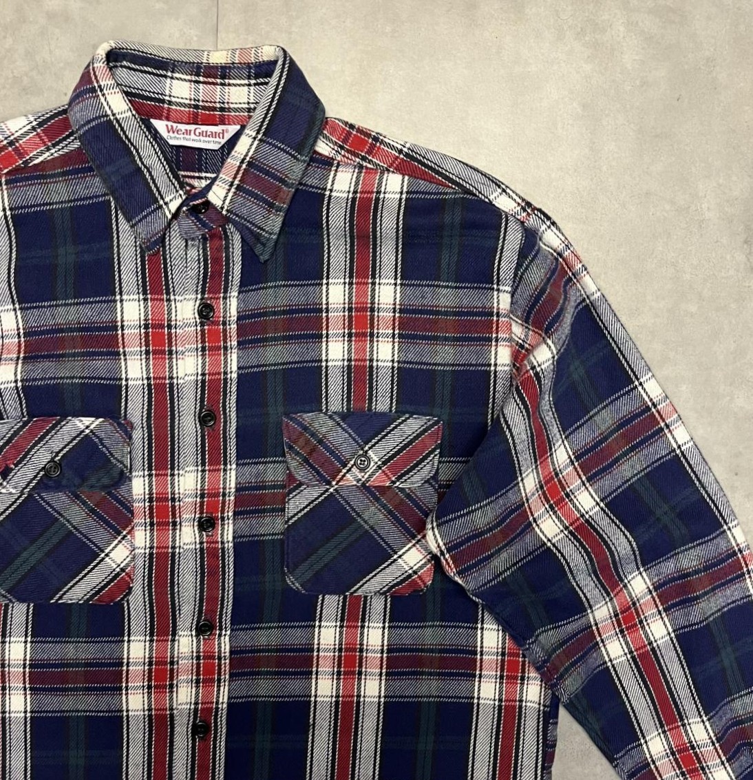 画像: 80'S WEAR GUARD 三角タグ ヘビーフランネル ワークシャツ チェック柄 USA製 (VINTAGE)