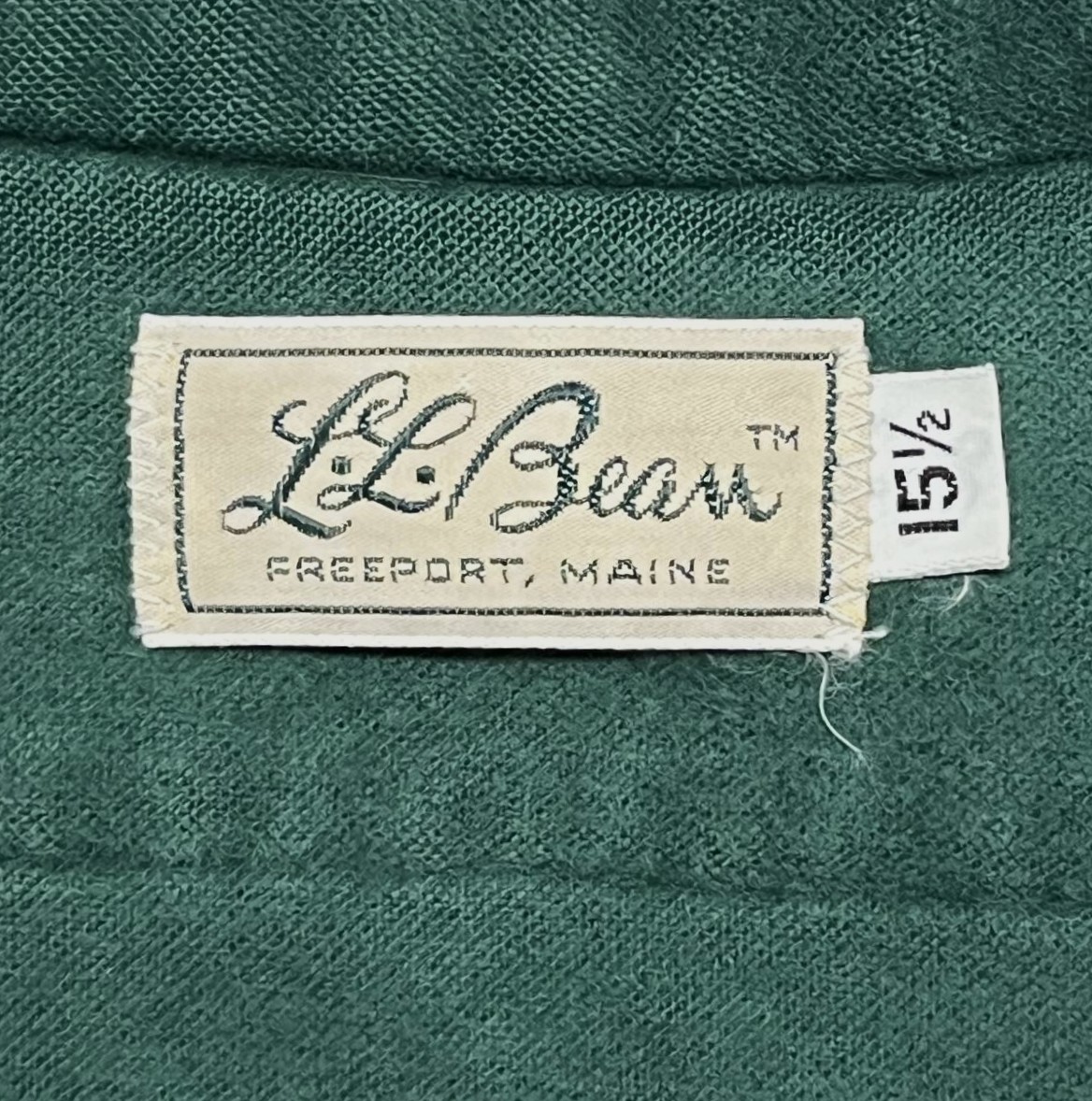 画像2: 70'S LL Bean 筆記体タグ シャモアクロスシャツ ダークグリーン (VINTAGE)