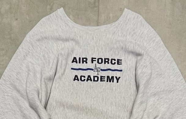 画像: 90'S CHAMPION "AIR FORCE ACADEMY" 刺繍タグ リバースウィーブ グレー USA製 (VINTAGE)