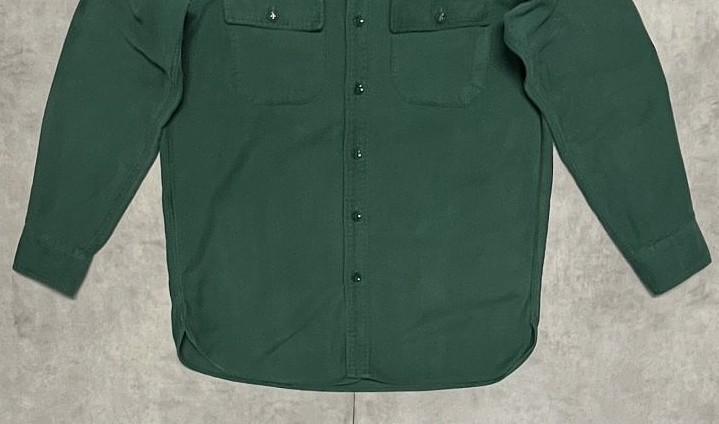 画像: 70'S LL Bean 筆記体タグ シャモアクロスシャツ ダークグリーン (VINTAGE)