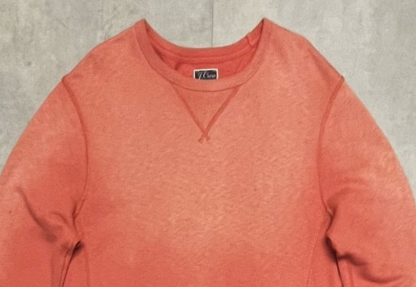 画像: 00'S J.CREW 前Vガゼット付き クルーネック スウェットシャツ フェードオレンジ (VINTAGE)