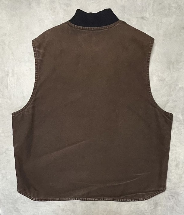 画像4: 00'S CARHARTT 裏地キルティング ダックベスト フェードブラウン (VINTAGE)