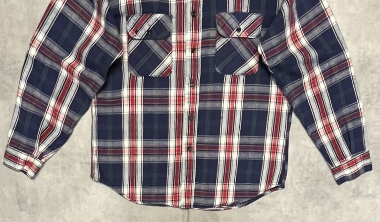 画像: 80'S WEAR GUARD 三角タグ ヘビーフランネル ワークシャツ チェック柄 USA製 (VINTAGE)