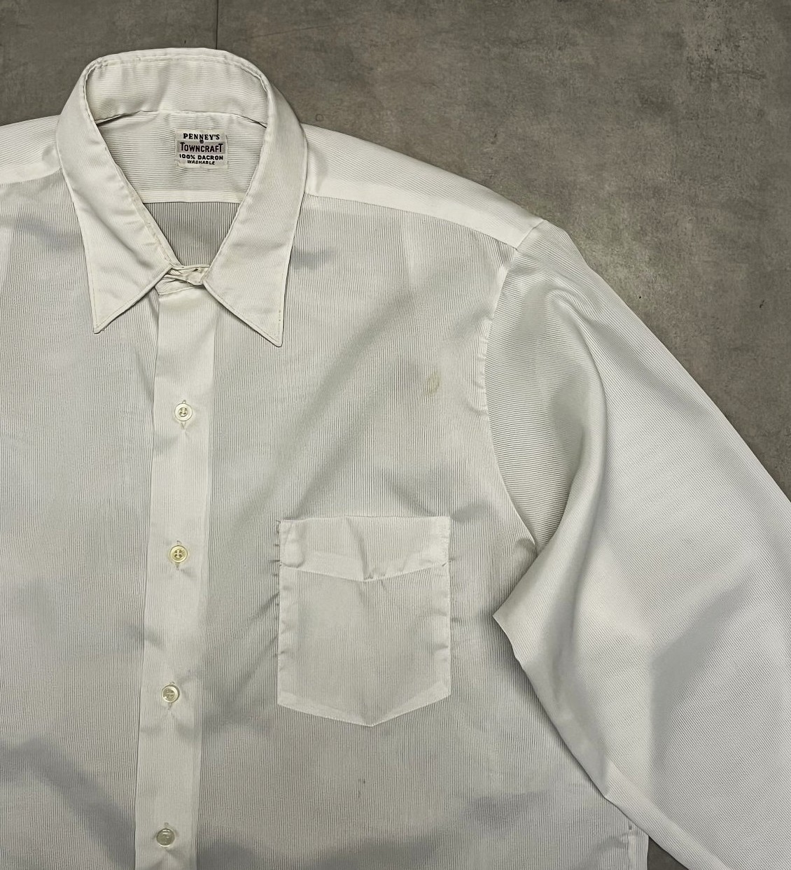 画像: 60'S TOWNCRAFT "DACRON" レギュラーカラーシャツ ホワイト (VINTAGE)