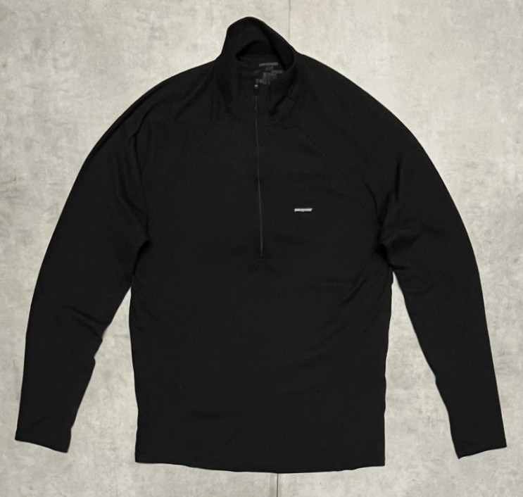 画像1: PATAGONIA ハーフジップ ベースレイヤーシャツ ブラック (VINTAGE)