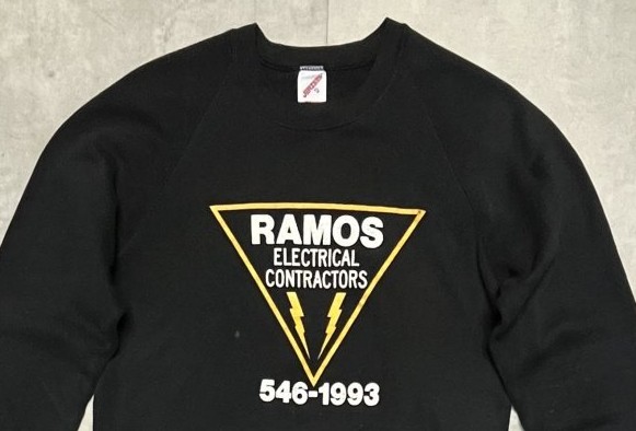 画像: 80'S JERZEES ラグランスリーブ 両面プリント スウェットシャツ ブラック USA製 (VINTAGE)