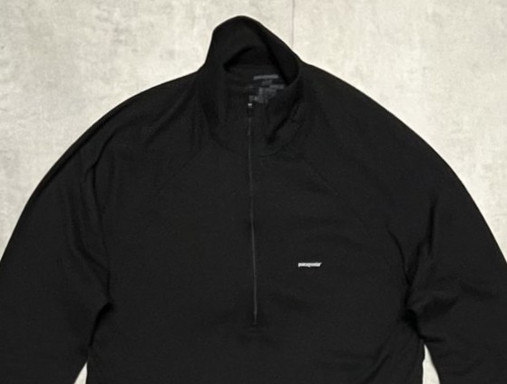画像: PATAGONIA ハーフジップ ベースレイヤーシャツ ブラック (VINTAGE)