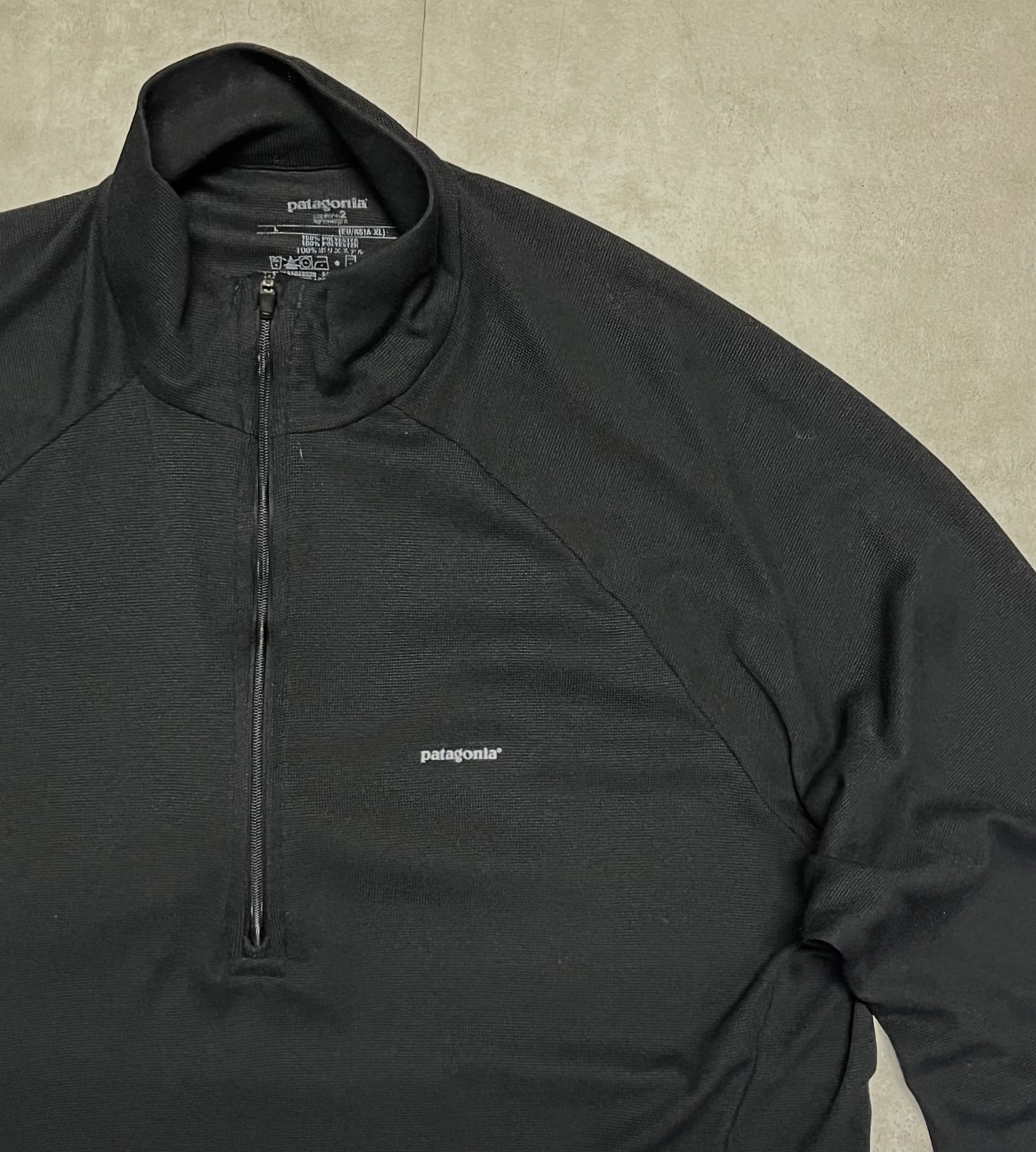 画像3: PATAGONIA ハーフジップ ベースレイヤーシャツ ブラック (VINTAGE)