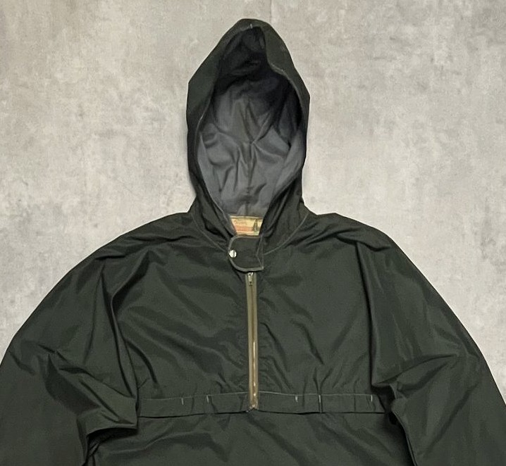 画像: 50'S WOODS "ROUGH-RIDER" チンスト付き ナイロンアノラック CLIXジップ ダークグリーン カナダ製 (VINTAGE)