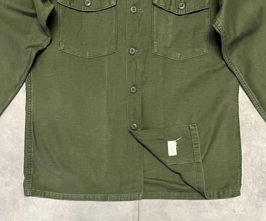 画像: 60'S アメリカ軍 US ARMY OG107 コットンサテン ユーティリティシャツ (VINTAGE)