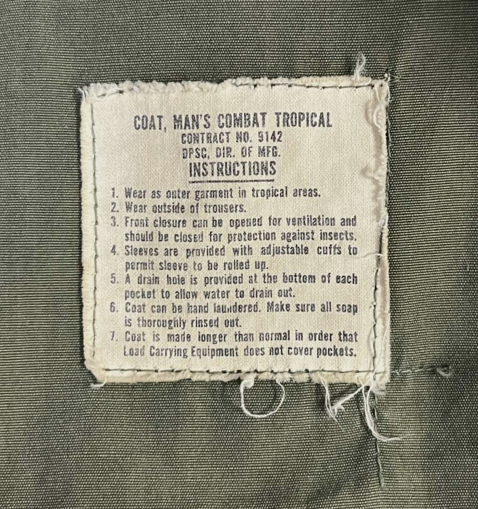 画像4: 60'S アメリカ軍 US ARMY "JUNGLE FATIGUE 3rd" ノンリップ ファティーグジャケット (VINTAGE)