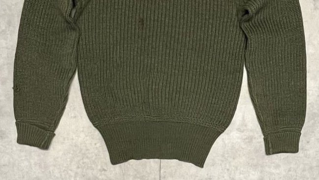 画像: 40'S アメリカ軍 US NAVY ウール モックネック デッキセーター オリーブ (VINTAGE) 