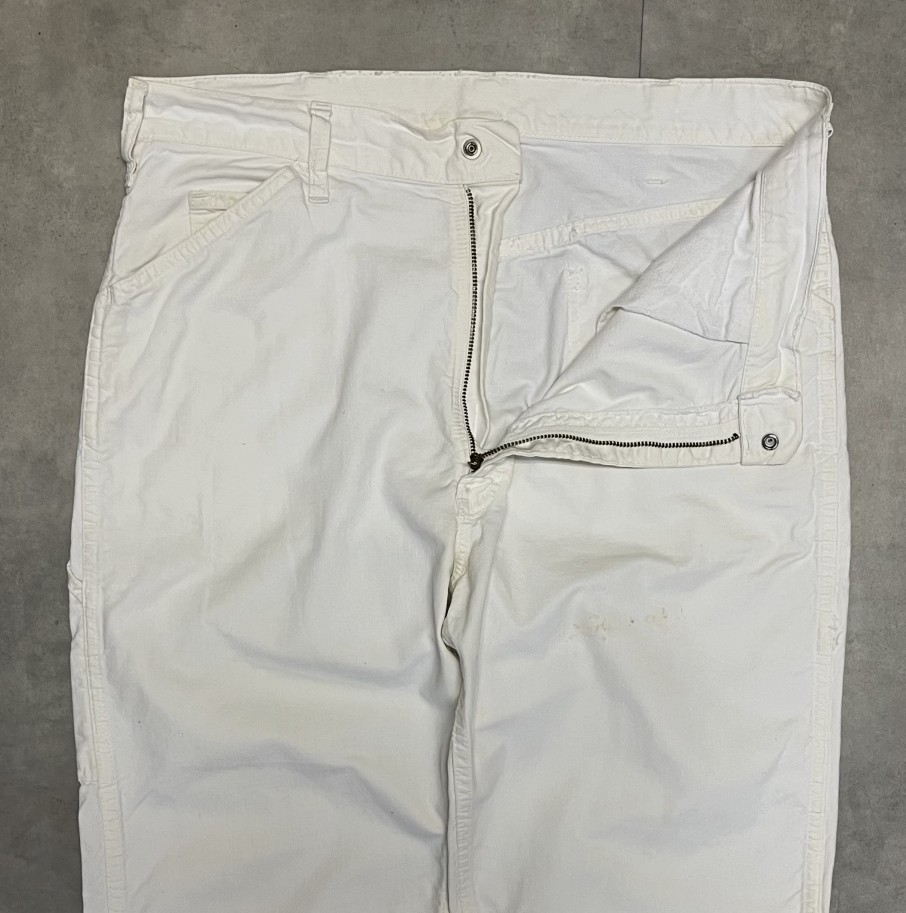 画像: 70'S BIG SMITH トップスナップボタン ペインターパンツ SCOVILLジップ ホワイト (VINTAGE)