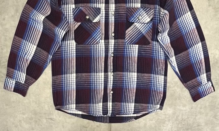 画像: 90'S FIVE BROTHER ヘビーフランネル ワークシャツ チェック柄 USA製 (VINTAGE)