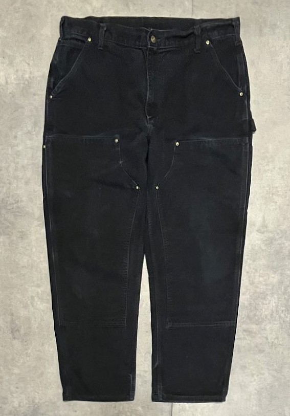 画像1: CARHARTT ダブルニー ダック ペインターパンツ ブラック USA製 (VINTAGE)