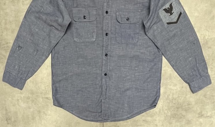 画像: 70'S FIVE BROTHER コットン100% シャンブレーシャツ ブルー USA製 (VINTAGE)