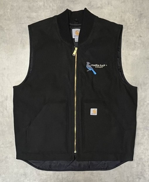 画像1: CARHARTT 裏地キルティング ダックベスト ブラック (DEADSTOCK)
