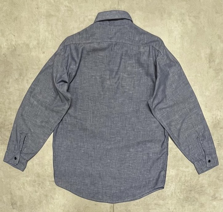 画像3: 70'S FIVE BROTHER コットン100% シャンブレーシャツ ブルー USA製 (VINTAGE)
