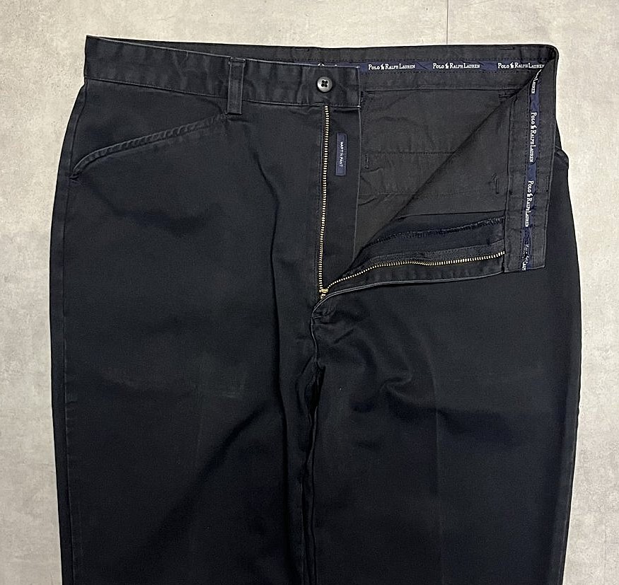 画像: 90'S RALPH LAUREN "MARTIN PANT" フリスコパンツ ブラック W34L30 (VINTAGE)