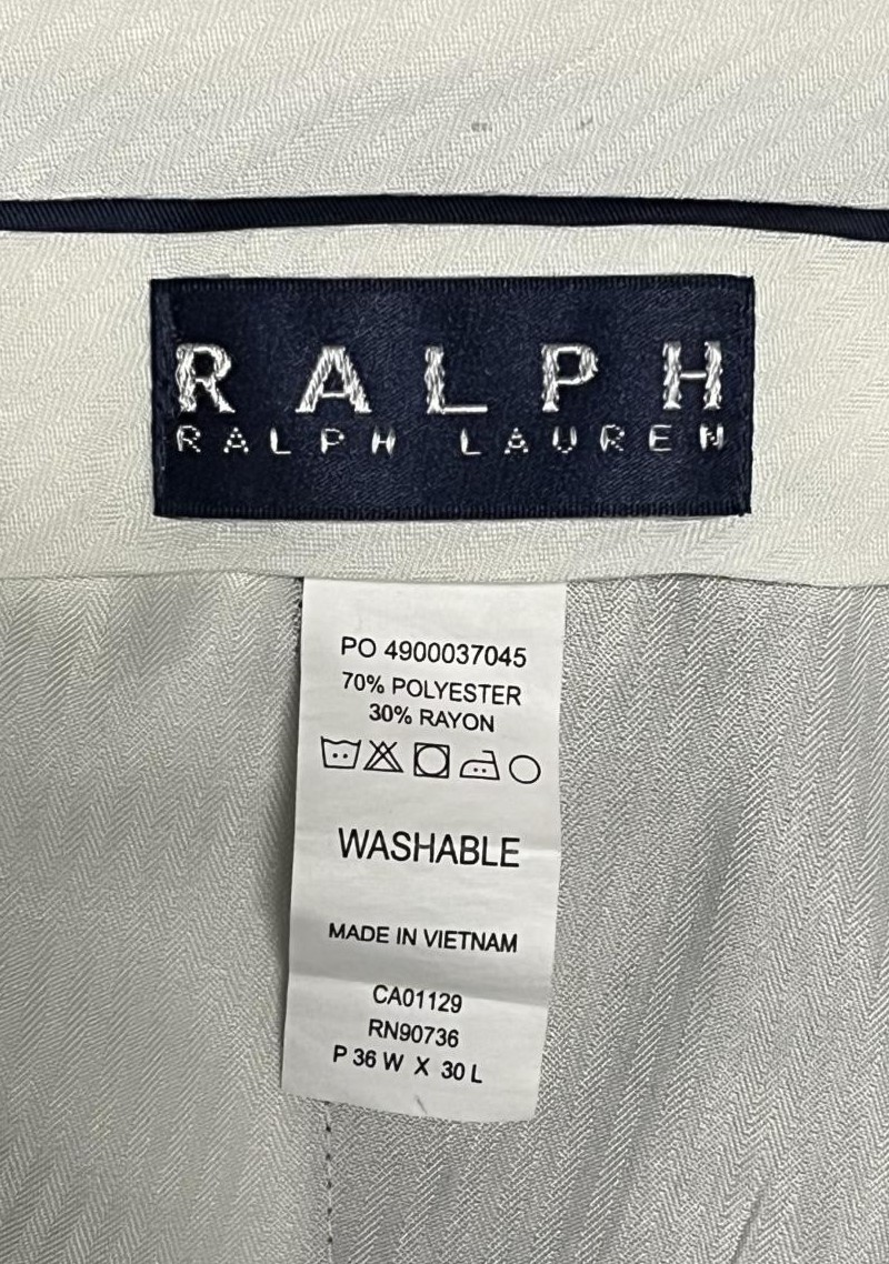 画像2: RALPH LAUREN ポリエステル/レーヨン ツープリーツ スラックス ライトブラウン (VINTAGE)