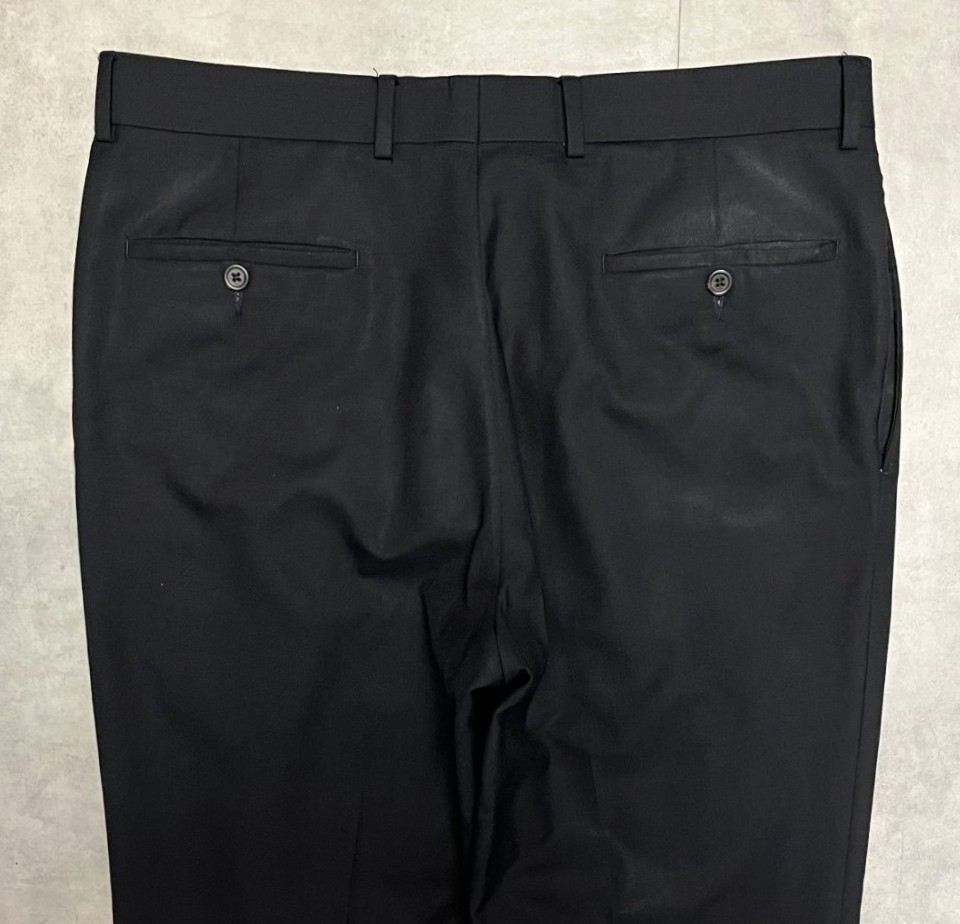 画像: RALPH LAUREN ウール100% ツープリーツ スラックス ブラック (VINTAGE)